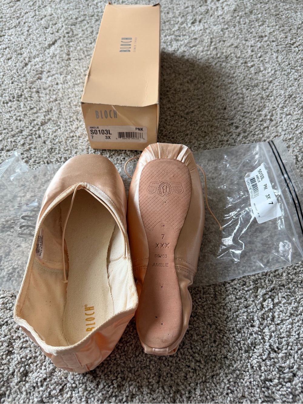 Bloch Women's Pink Ballet Amelie  - Pointe Shoe 7 XXX
